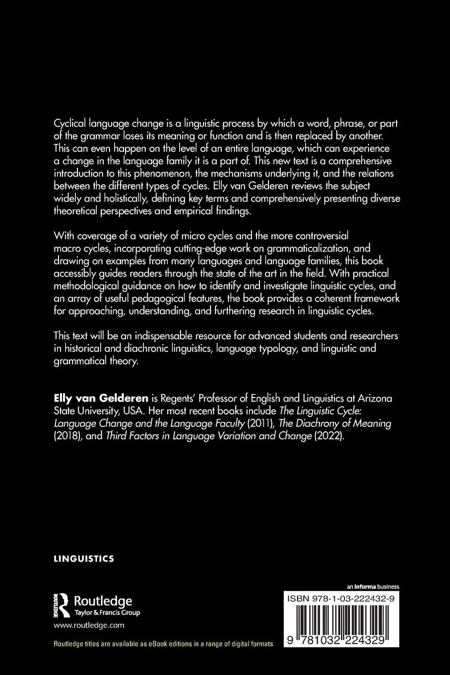 Rückseite: 9781032224329 | The Linguistic Cycle | Economy and Renewal in Historical Linguistics