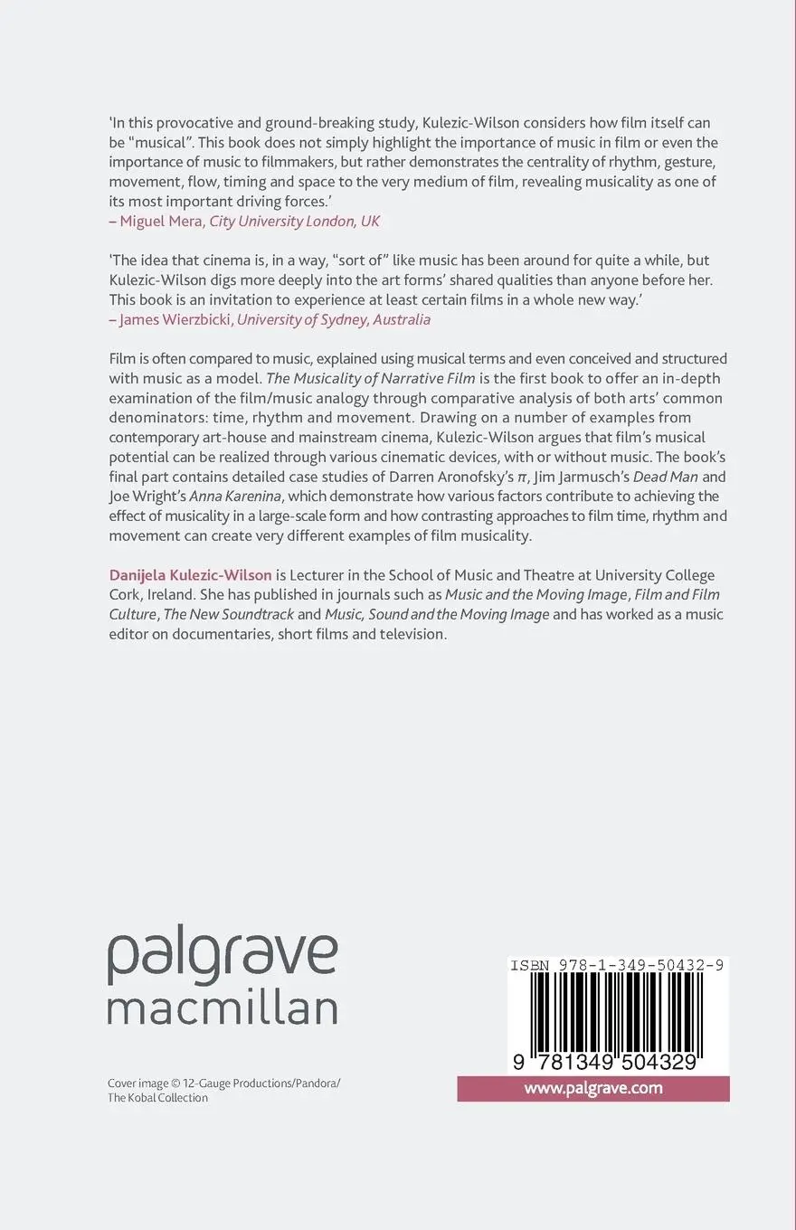 Rückseite: 9781349504329 | The Musicality of Narrative Film | D. Kulezic-Wilson | Taschenbuch | x