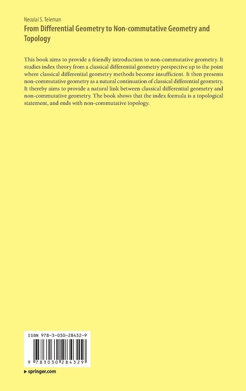 Rückseite: 9783030284329 | From Differential Geometry to Non-commutative Geometry and Topology