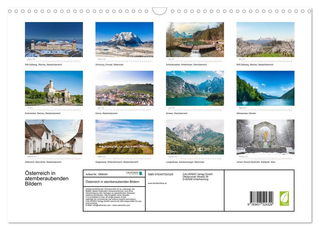 Bild: 9783457524329 | Österreich in atemberaubenden Bildern (Wandkalender 2026 DIN A3...