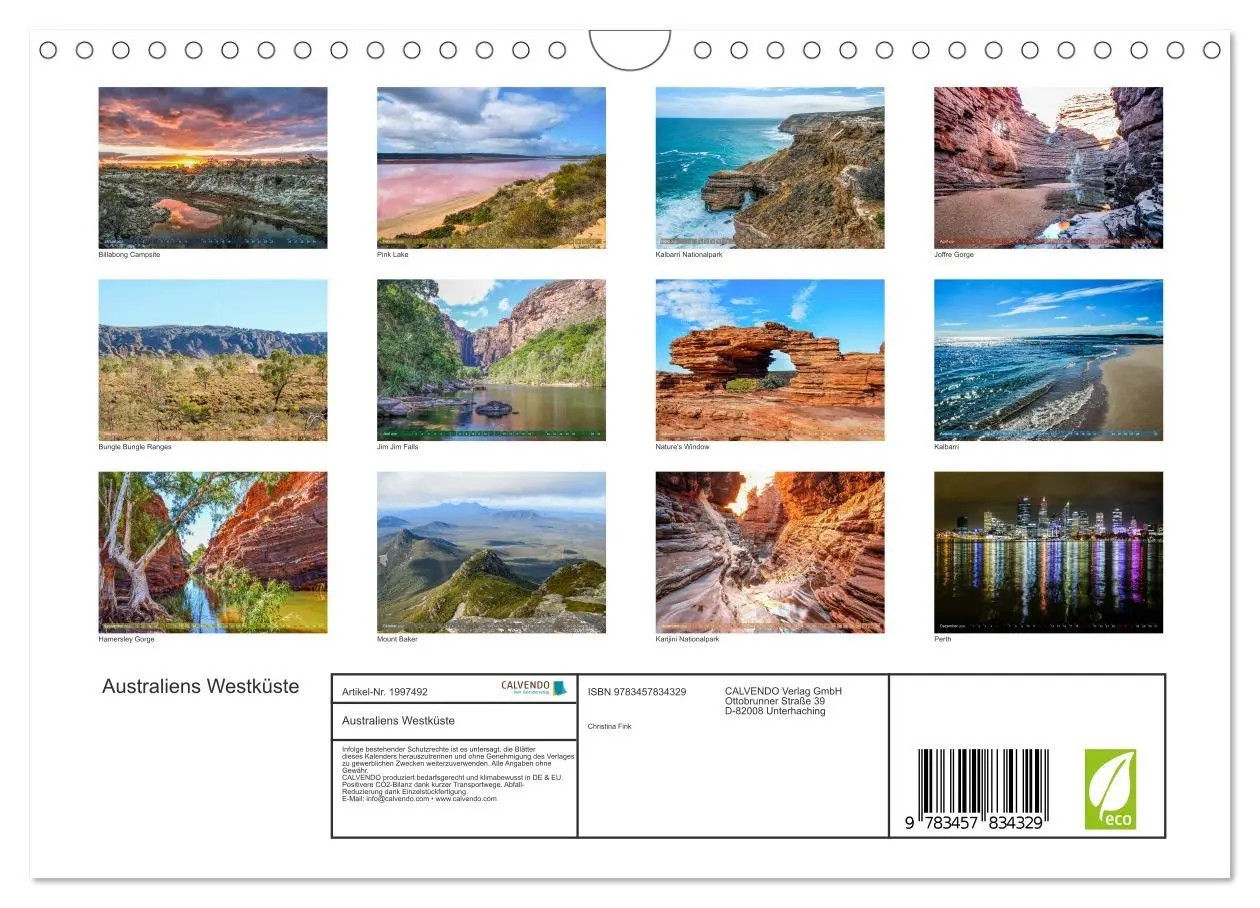 Bild: 9783457834329 | Australiens Westküste (Wandkalender 2026 DIN A4 quer), CALVENDO...