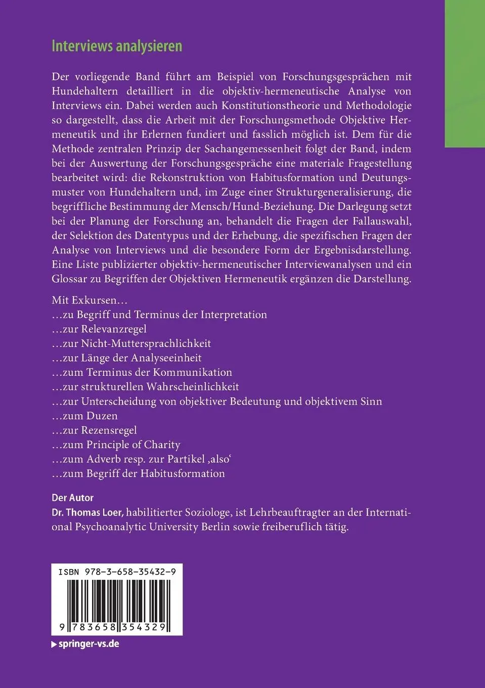 Rückseite: 9783658354329 | Interviews analysieren | Thomas Loer | Taschenbuch | xviii | Deutsch
