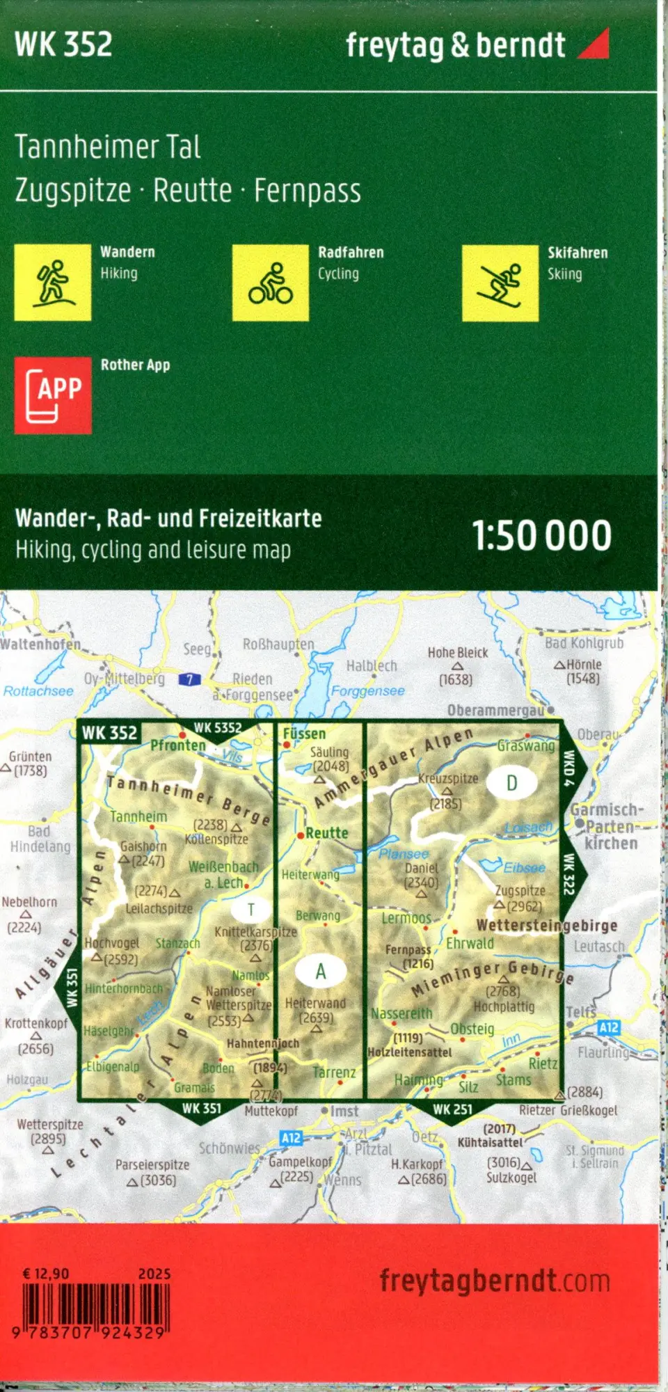 Bild: 9783707924329 | freytag &amp; berndt Wanderkarte WK 352 Tannheimer Tal, Zugspitze -...