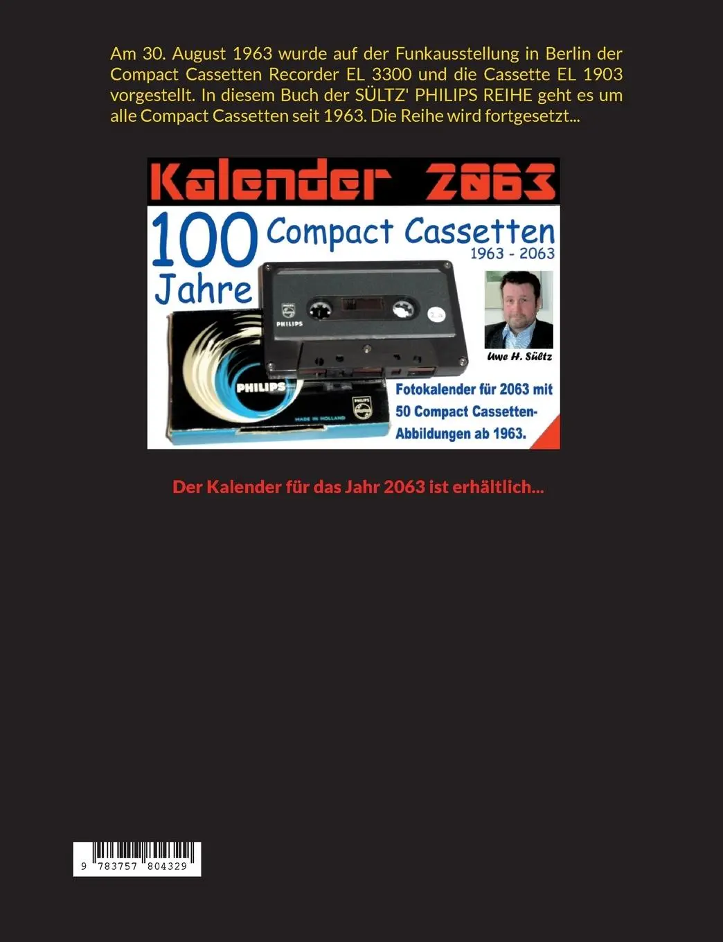 Rückseite: 9783757804329 | 60 Jahre PHILIPS Recorder EL 3300 - alle Compact Cassetten ab 1963