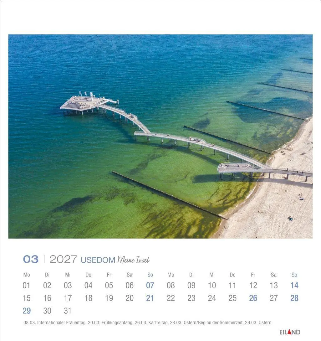 Bild: 9783964024329 | Usedom Postkartenkalender 2027 - Meine Insel | Eiland | Kalender