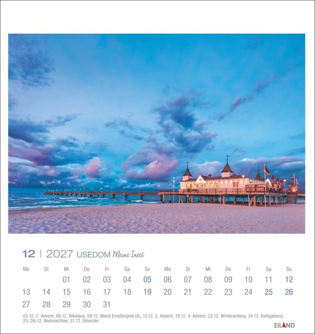Bild: 9783964024329 | Usedom Postkartenkalender 2027 - Meine Insel | Eiland | Kalender
