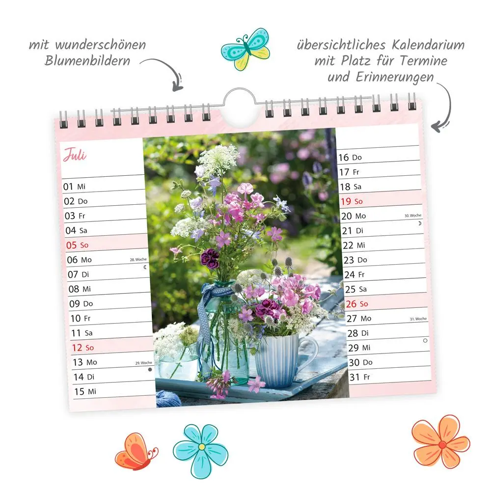 Bild: 9783988024329 | Trötsch Notizkalender Querformat Notizkalender Blumen 2026 mit 12...