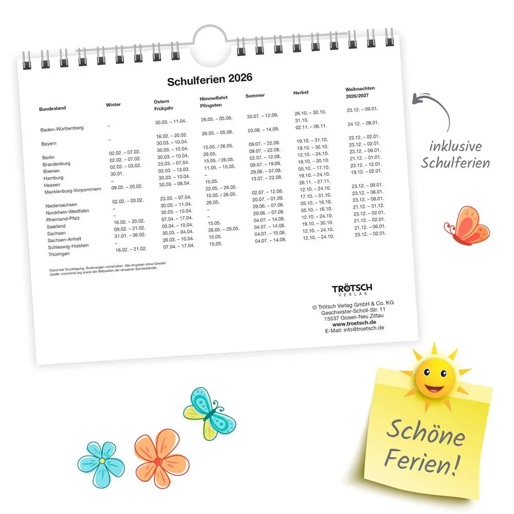 Bild: 9783988024329 | Trötsch Notizkalender Querformat Notizkalender Blumen 2026 mit 12...