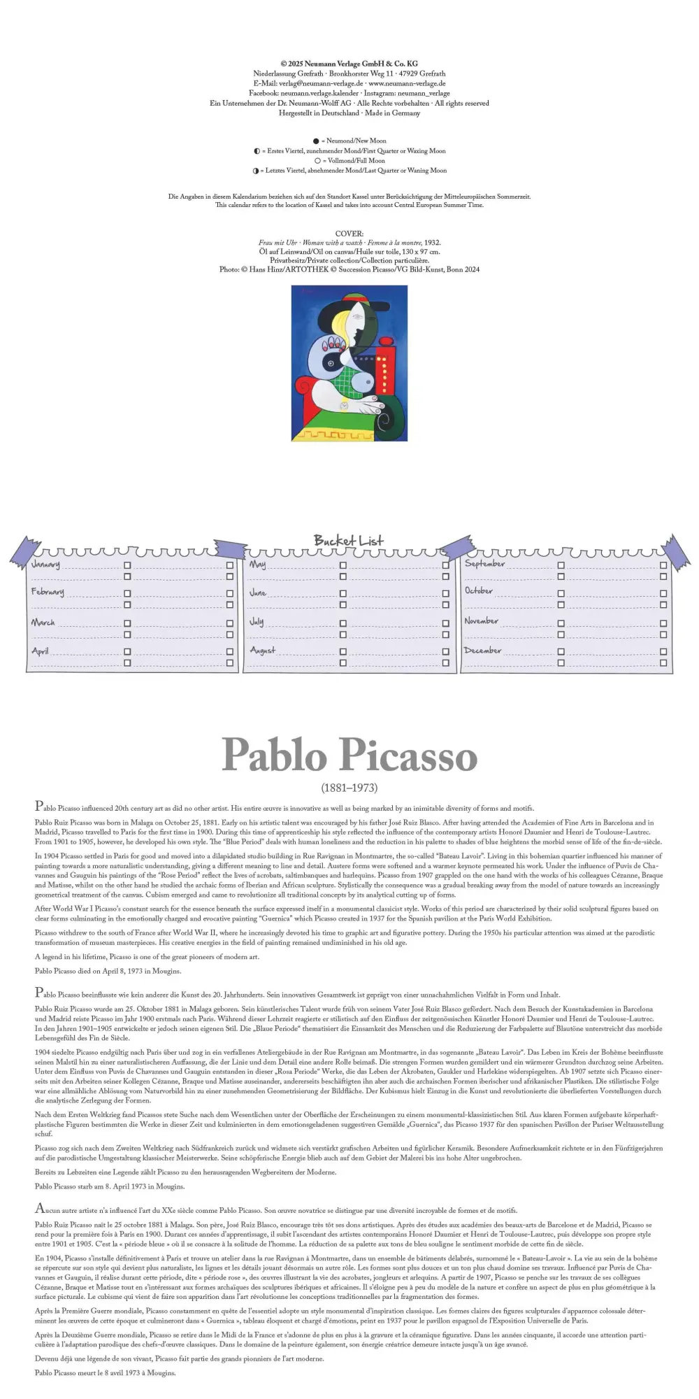Bild: 4069095004429 | Picasso 2026 - Wand-Kalender - Broschüren-Kalender - 30x30 - 30x60...