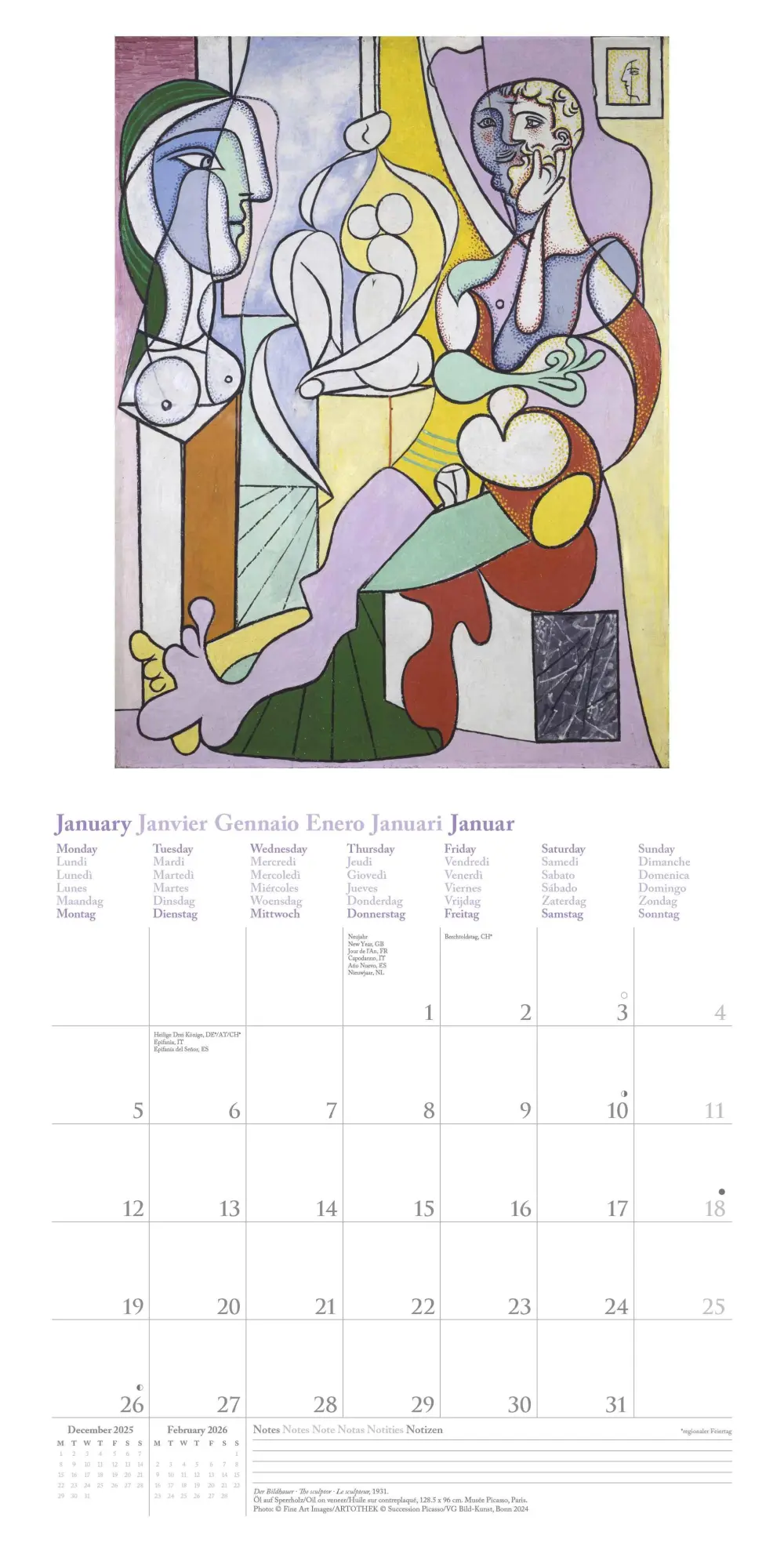 Bild: 4069095004429 | Picasso 2026 - Wand-Kalender - Broschüren-Kalender - 30x30 - 30x60...