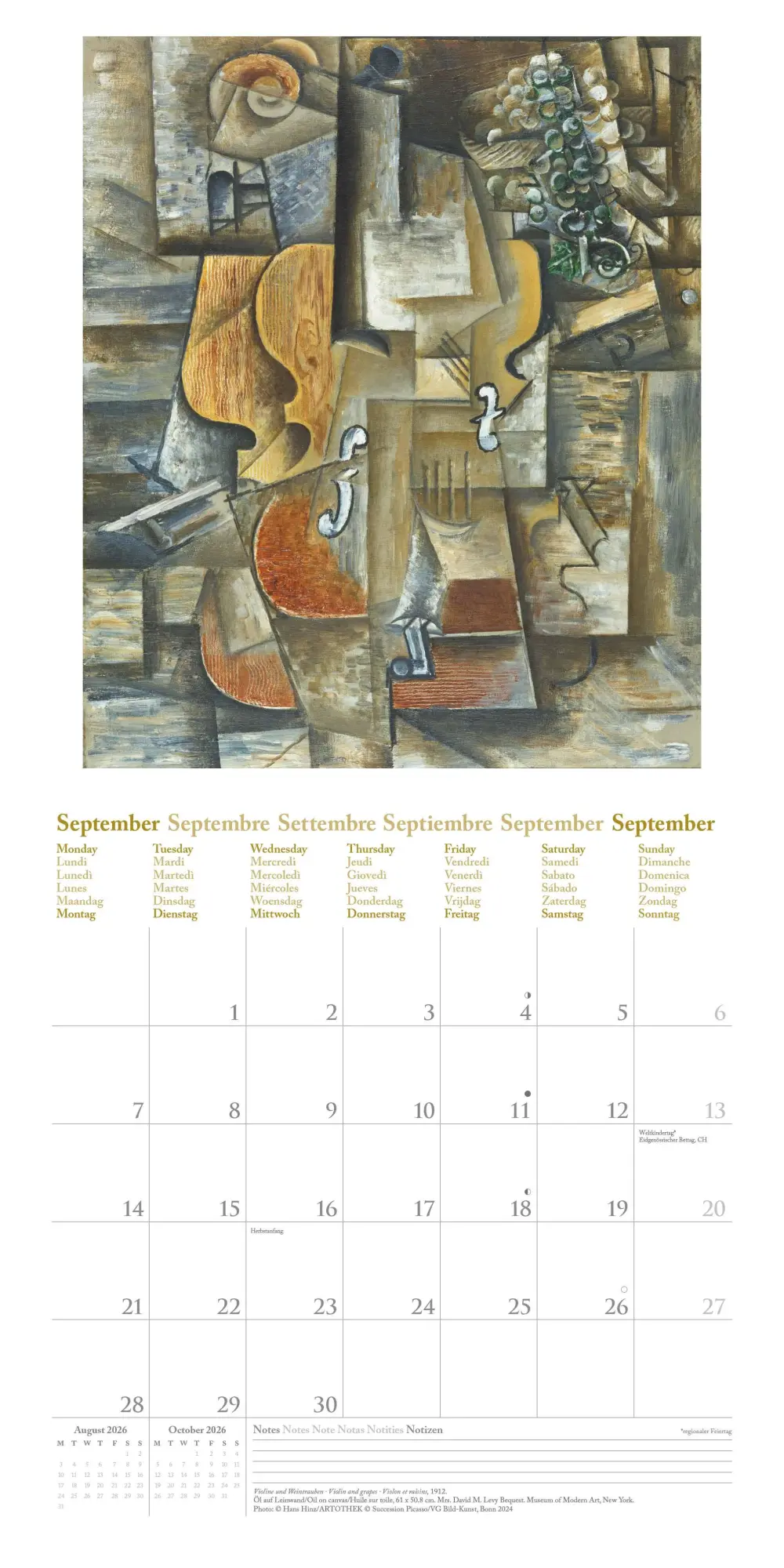 Bild: 4069095004429 | Picasso 2026 - Wand-Kalender - Broschüren-Kalender - 30x30 - 30x60...