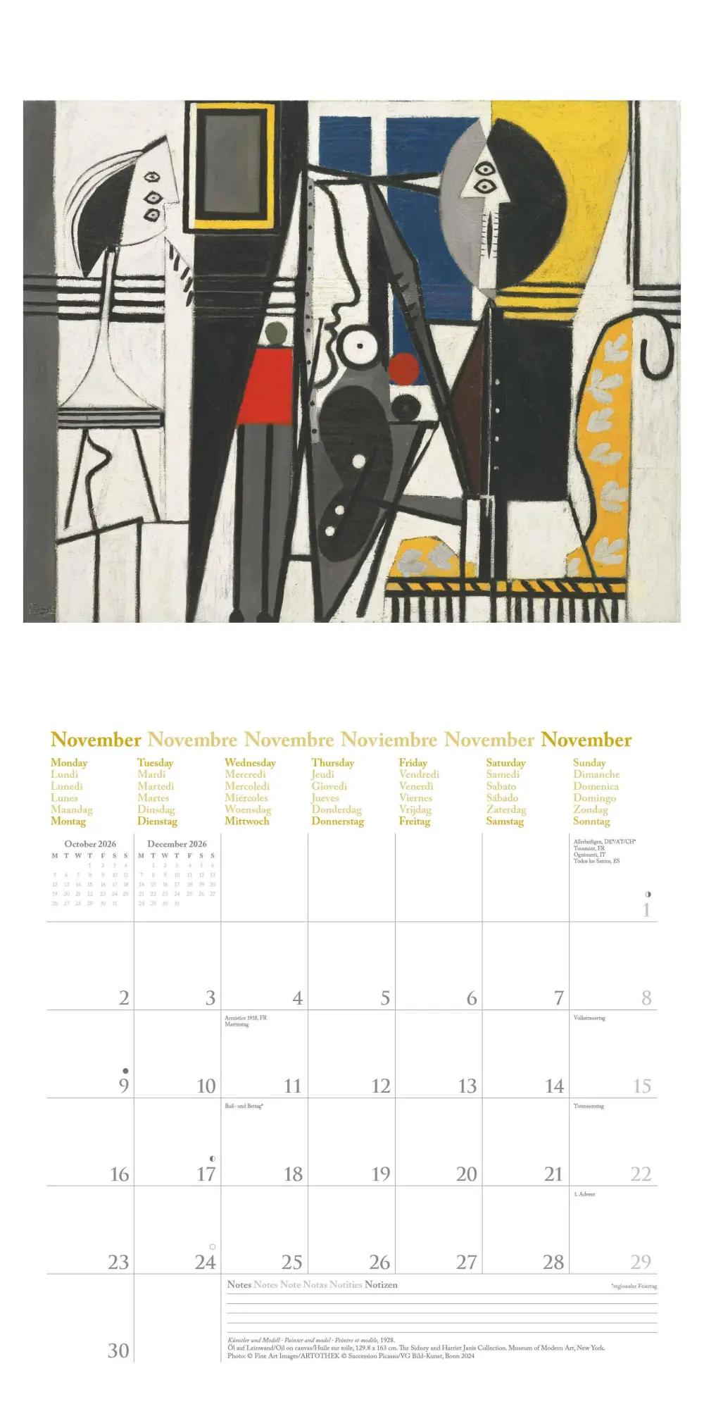 Bild: 4069095004429 | Picasso 2026 - Wand-Kalender - Broschüren-Kalender - 30x30 - 30x60...