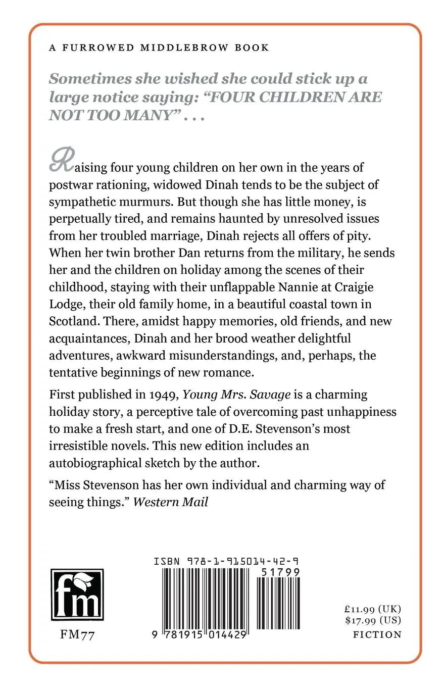 Rückseite: 9781915014429 | Young Mrs. Savage | D. E. Stevenson | Taschenbuch | Englisch | 2022