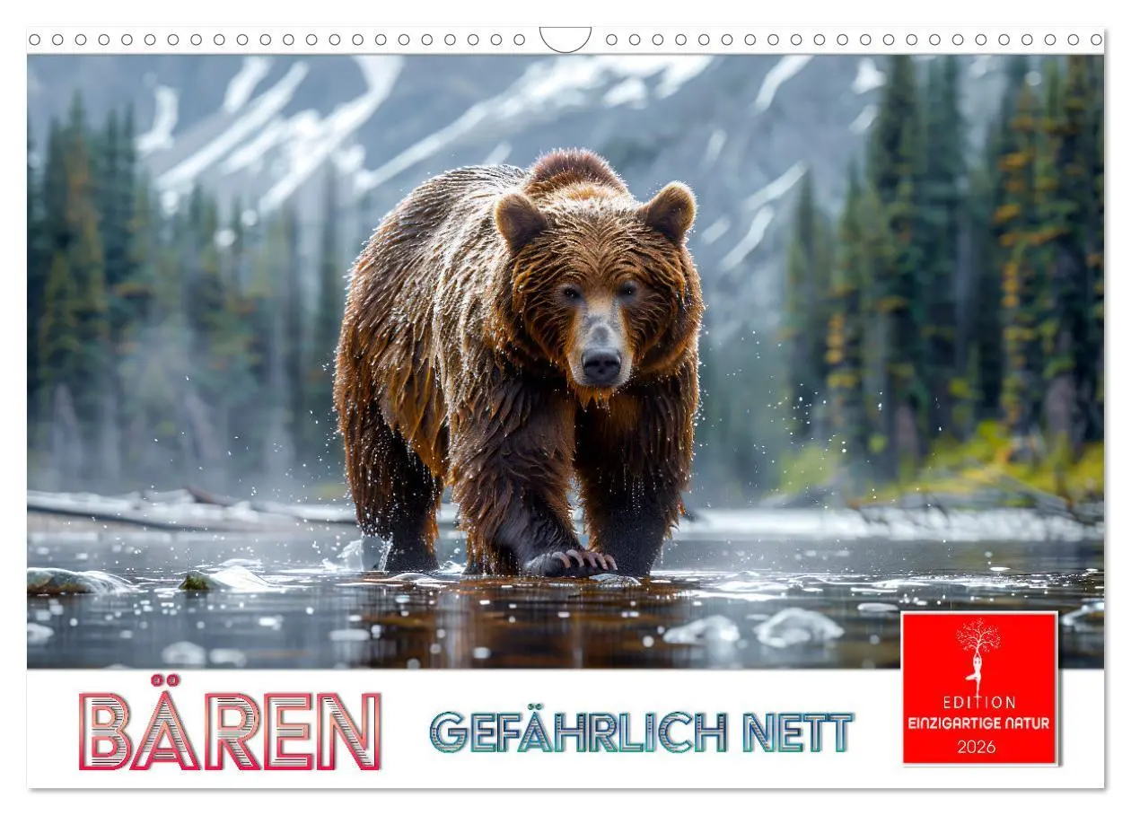 Cover: 9783457374429 | Bären - gefährlich nett (Wandkalender 2026 DIN A3 quer), CALVENDO...