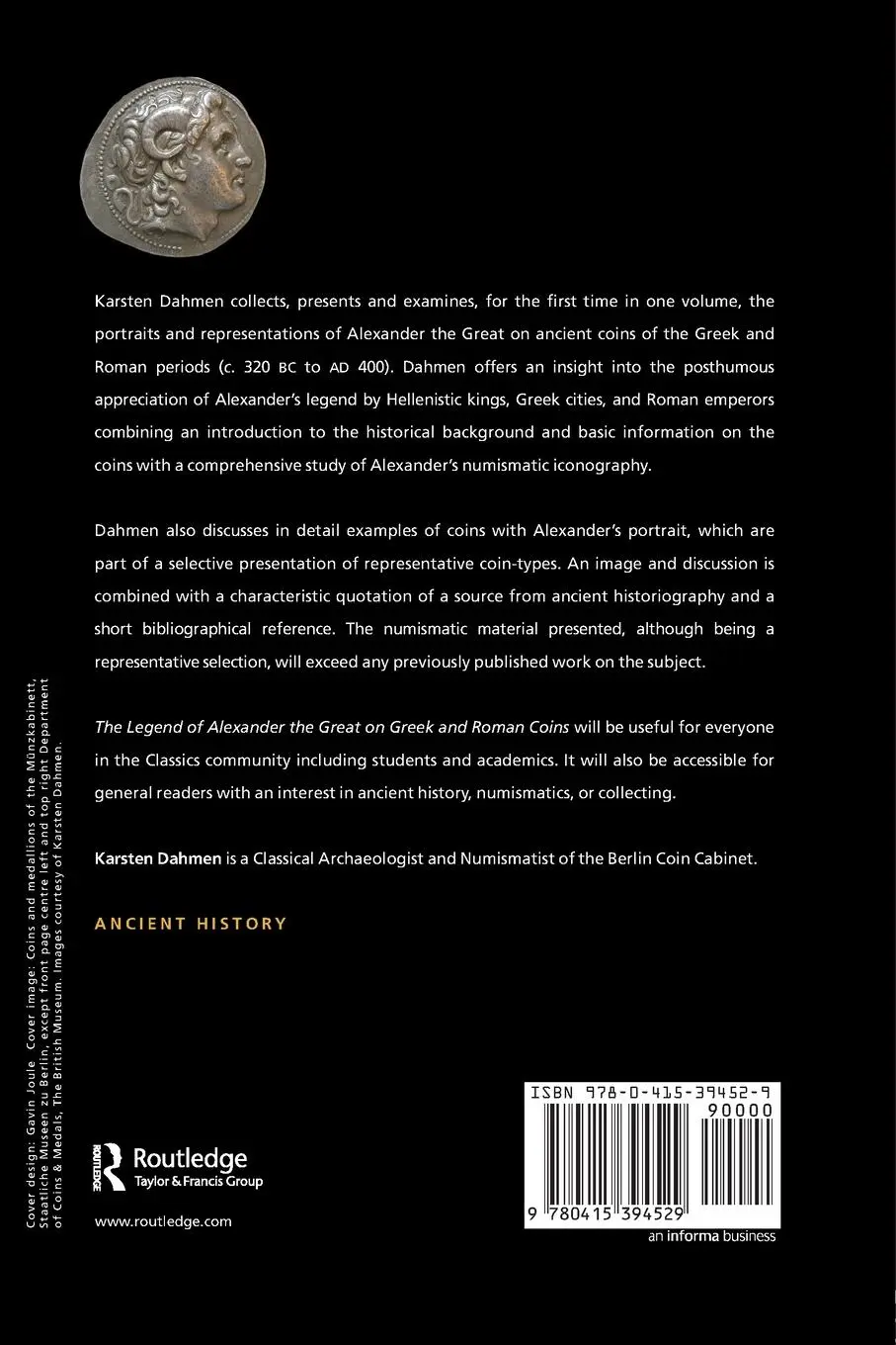 Rückseite: 9780415394529 | The Legend of Alexander the Great on Greek and Roman Coins | Dahmen