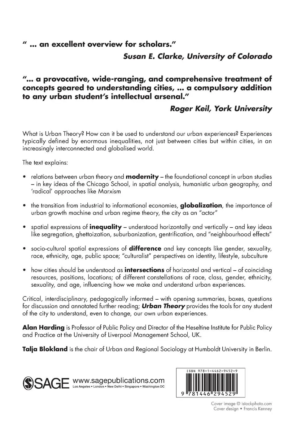 Rückseite: 9781446294529 | Urban Theory | Alan Harding (u. a.) | Taschenbuch | Englisch | 2014