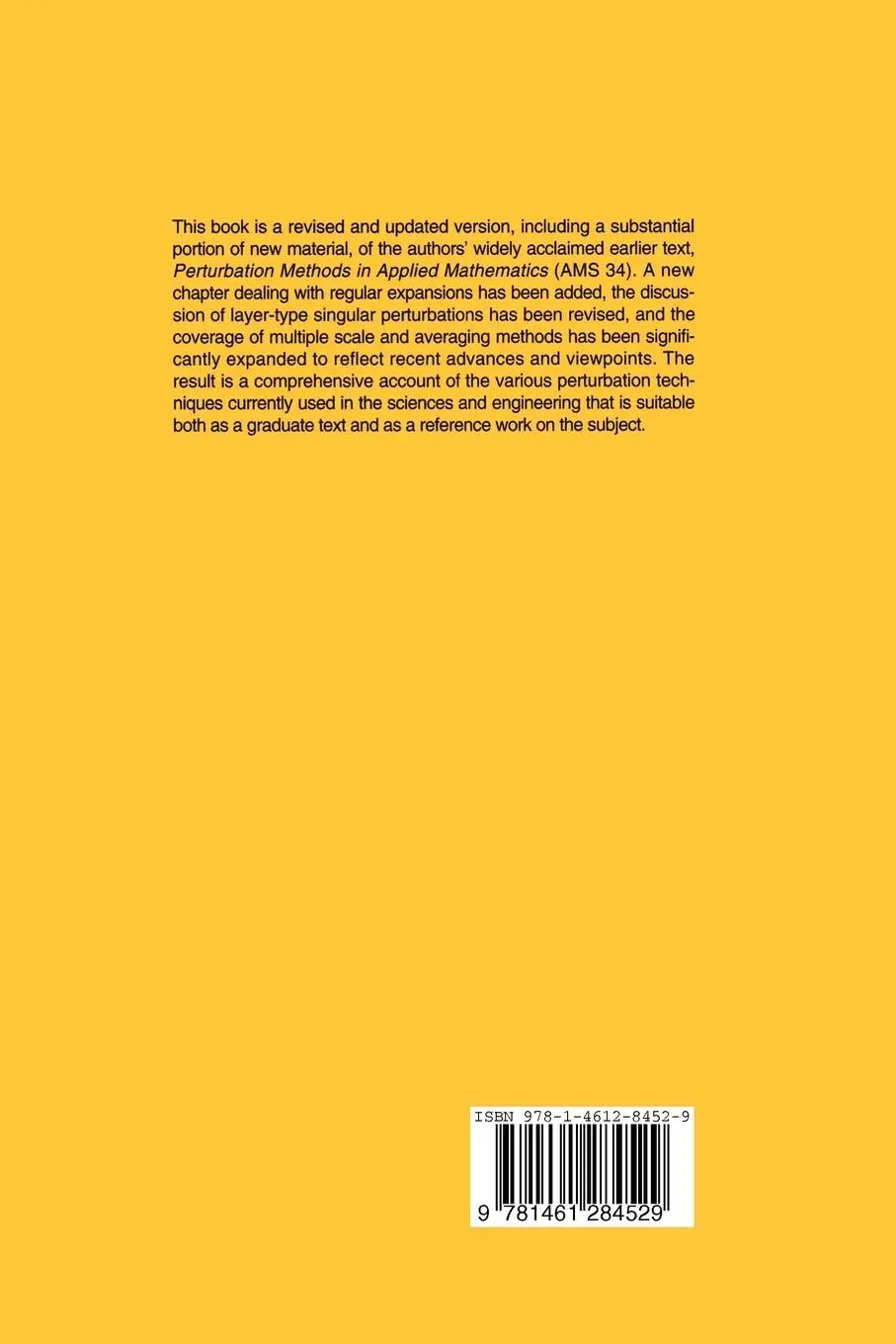 Rückseite: 9781461284529 | Multiple Scale and Singular Perturbation Methods | J. D. Cole (u. a.)