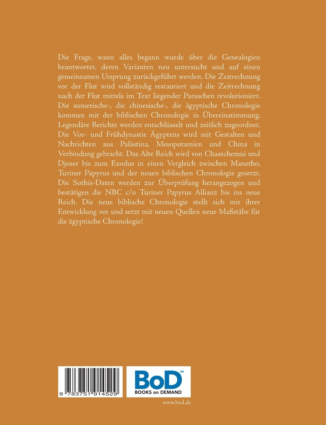 Rückseite: 9783751914529 | Die neue biblische Chronologie | und die ägyptische Chronologie | Buch