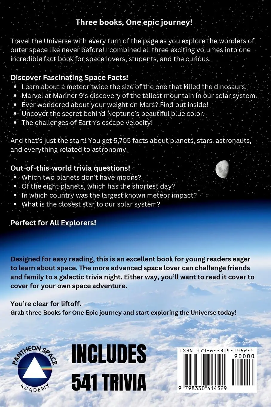 Rückseite: 9798330414529 | SPACE FACTS FOR CURIOUS MINDS | Pantheon Space Academy | Taschenbuch