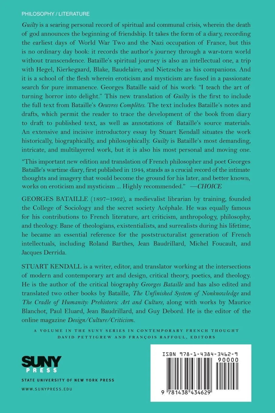 Rückseite: 9781438434629 | Guilty | Georges Bataille | Taschenbuch | Kartoniert / Broschiert