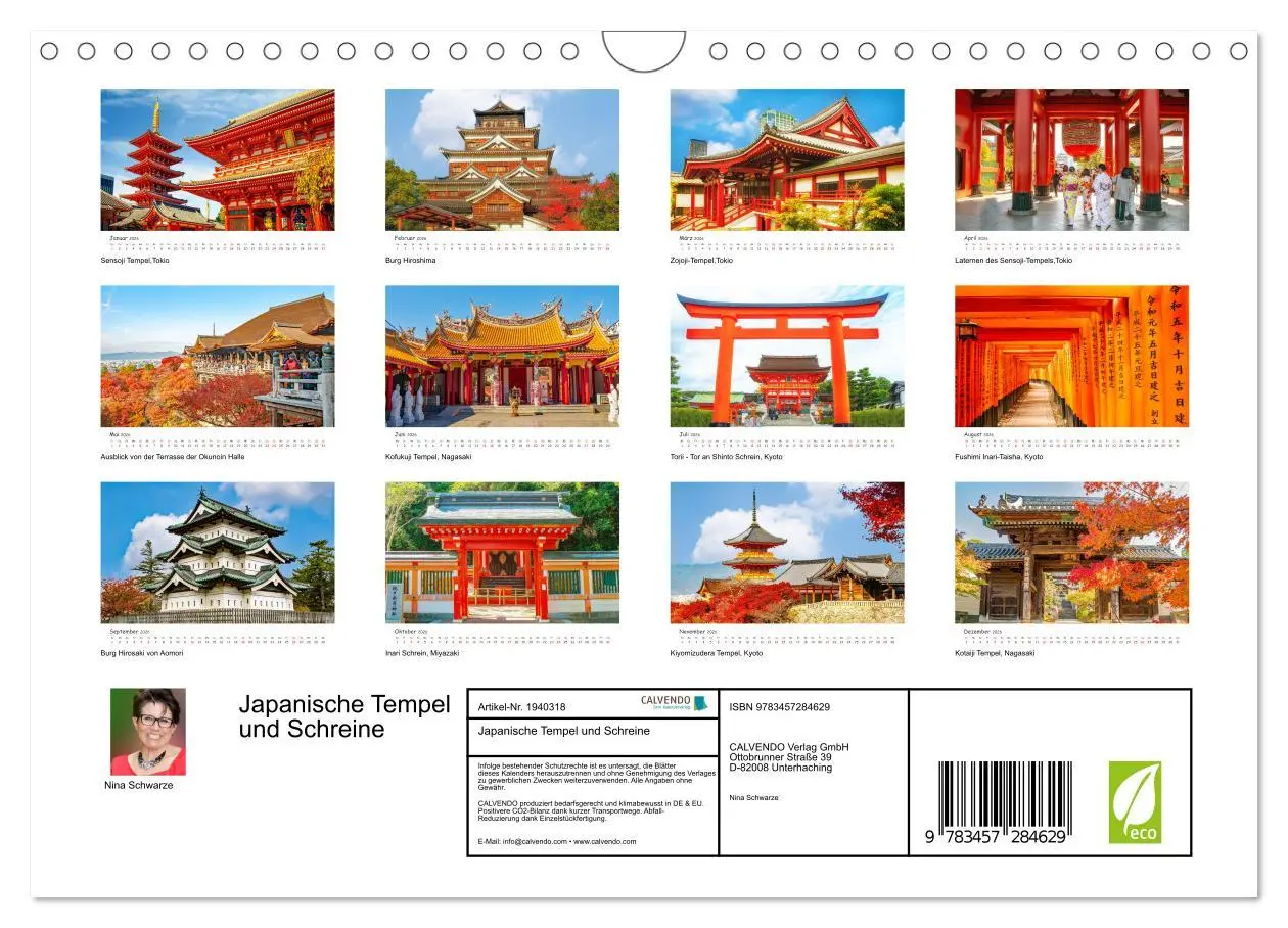 Bild: 9783457284629 | Japanische Tempel und Schreine (Wandkalender 2026 DIN A4 quer),...
