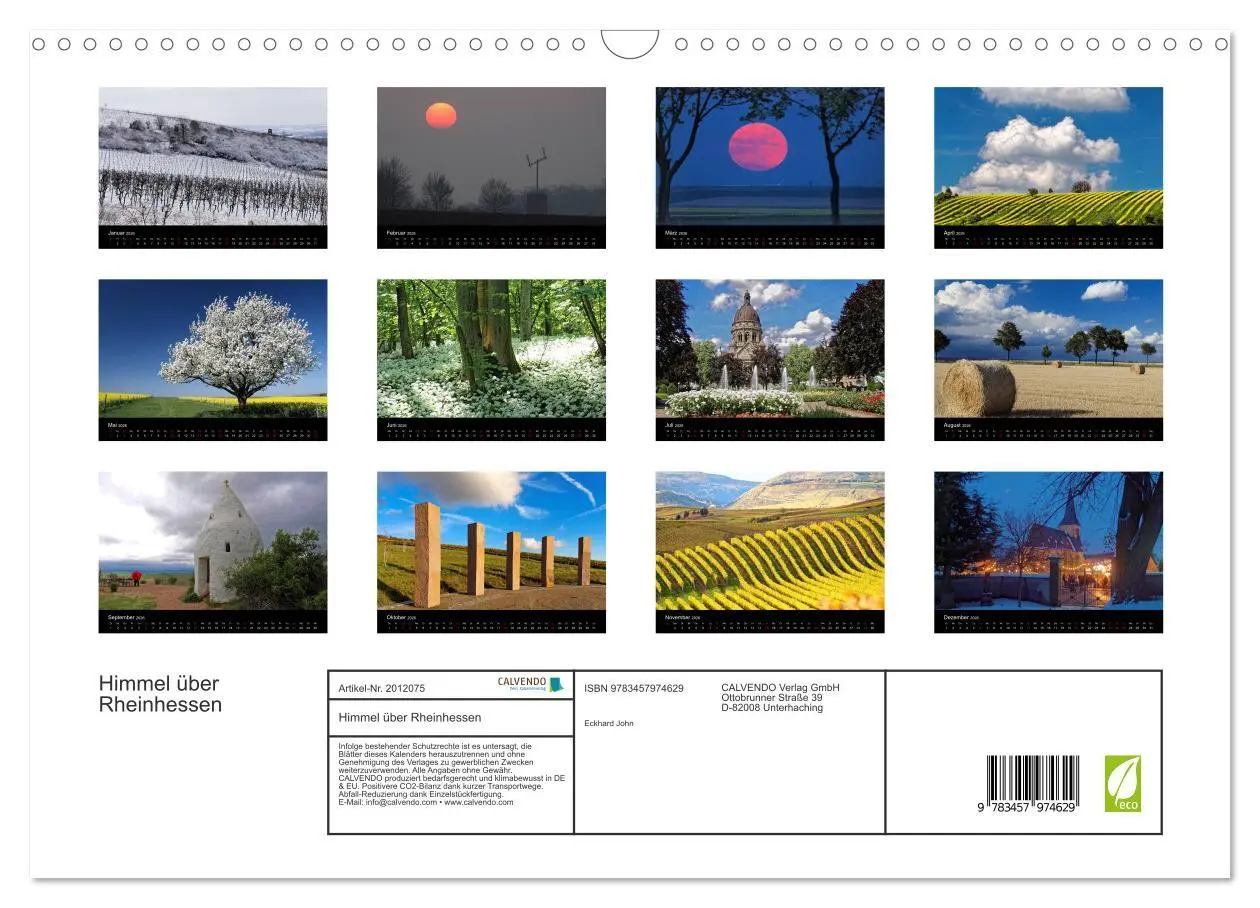 Bild: 9783457974629 | Himmel über Rheinhessen (Wandkalender 2026 DIN A3 quer), CALVENDO...