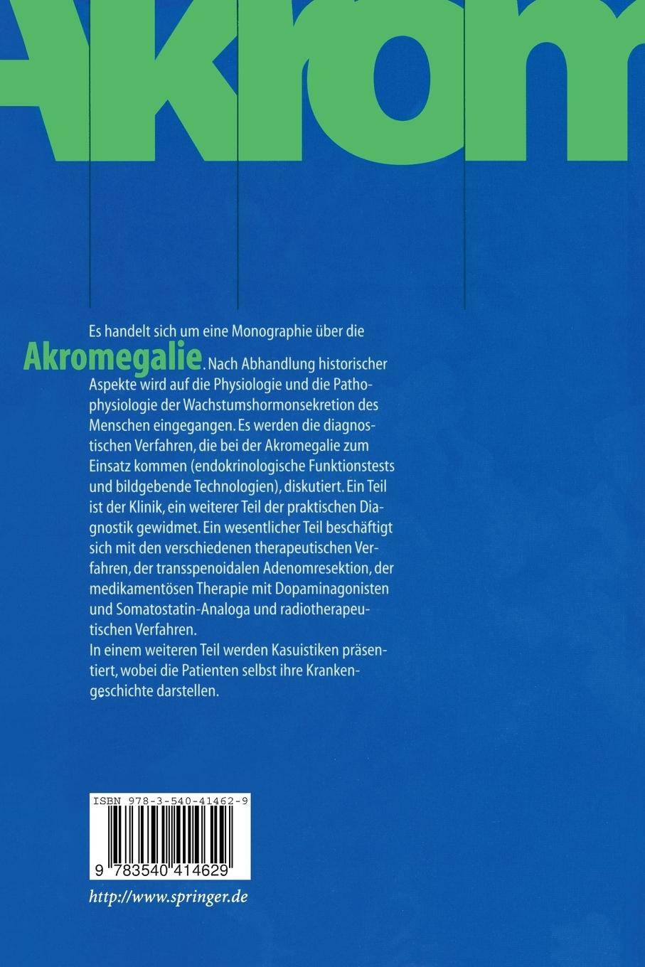 Rückseite: 9783540414629 | Akromegalie - Vom Symptom zu Diagnose und Therapie | Werder (u. a.)