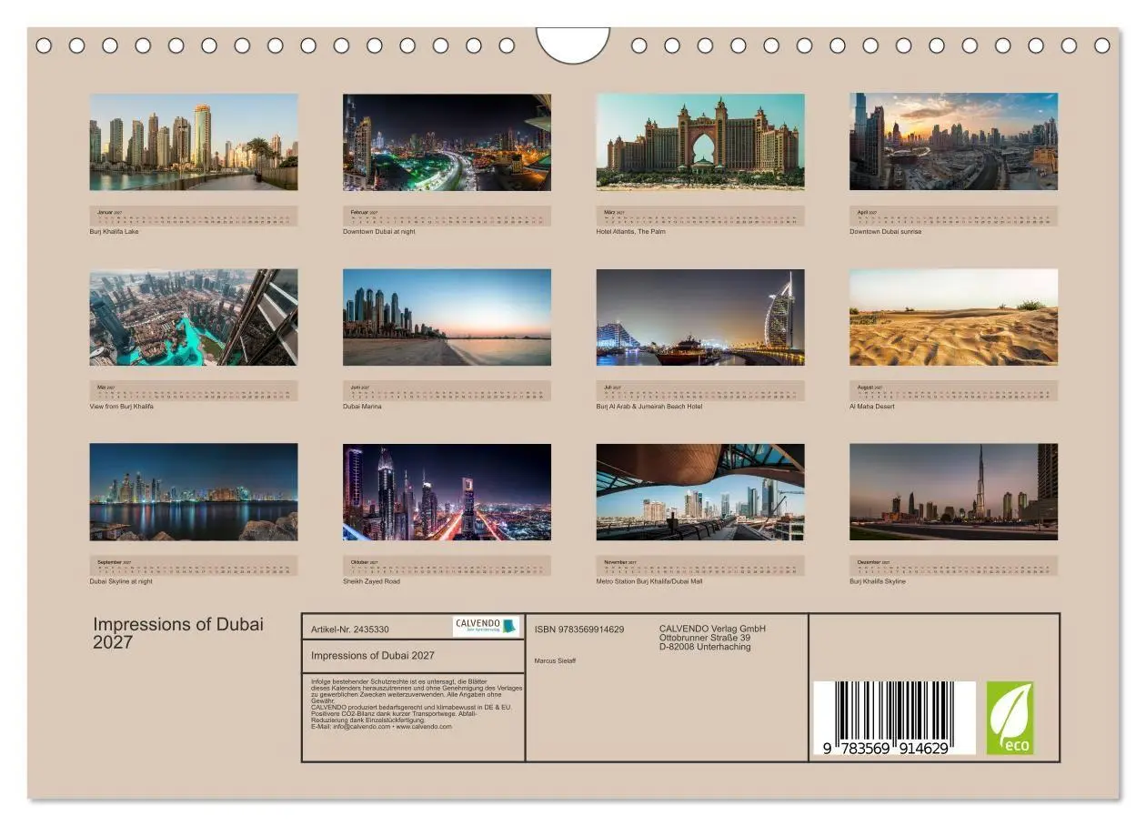 Bild: 9783569914629 | Impressions of Dubai 2027 (Wandkalender 2027 DIN A4 quer), CALVENDO...