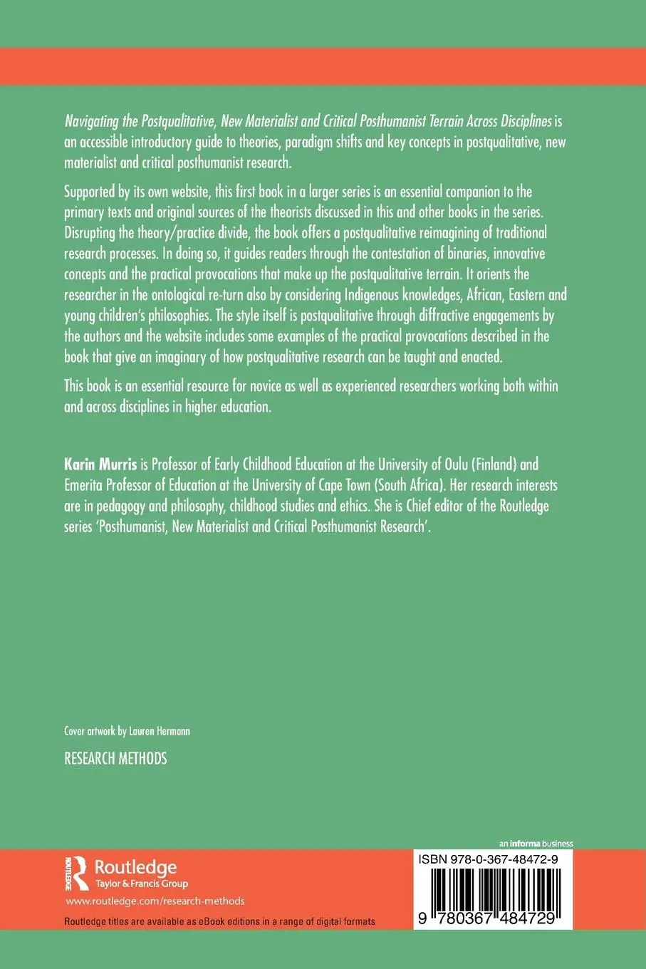 Rückseite: 9780367484729 | Navigating the Postqualitative, New Materialist and Critical...