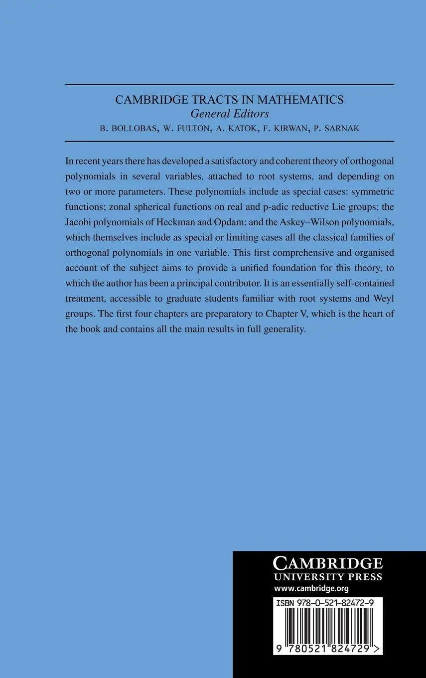 Rückseite: 9780521824729 | Affine Hecke Algebras and Orthogonal Polynomials | I. G. Macdonald