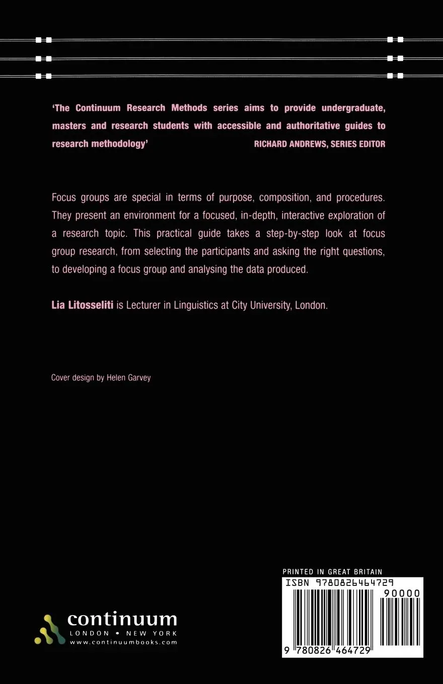 Rückseite: 9780826464729 | Using Focus Groups in Research | Lia Litosseliti | Taschenbuch | 2003