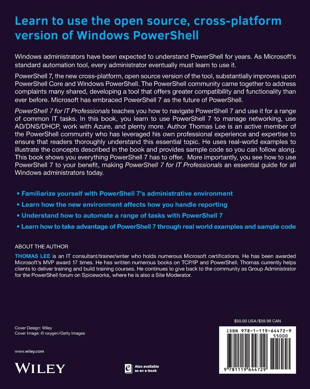 Rückseite: 9781119644729 | Powershell 7 for It Professionals | Thomas Lee | Taschenbuch | 464 S. Rückseite: 9781119644729 | Powershell 7 for It Professionals | Thomas Lee | Taschenbuch | 464 S.