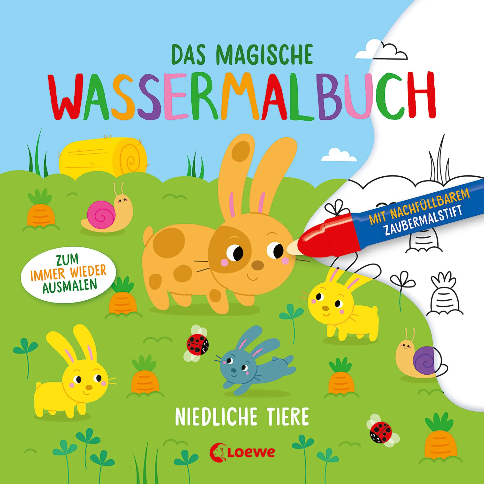 Cover: 9783743214729 | Das magische Wassermalbuch - Niedliche Tiere | Sabine Gschwender