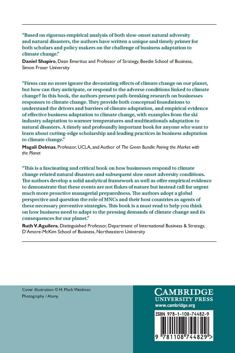 Rückseite: 9781108744829 | Business Adaptation to Climate Change | Jorge E. Rivera (u. a.) | Buch