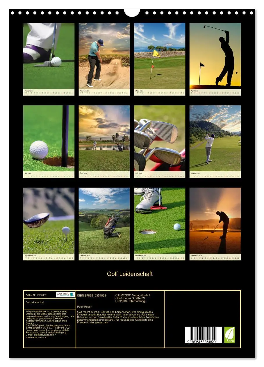 Bild: 9783516354829 | Golf Leidenschaft (Wandkalender 2026 DIN A3 hoch), CALVENDO...