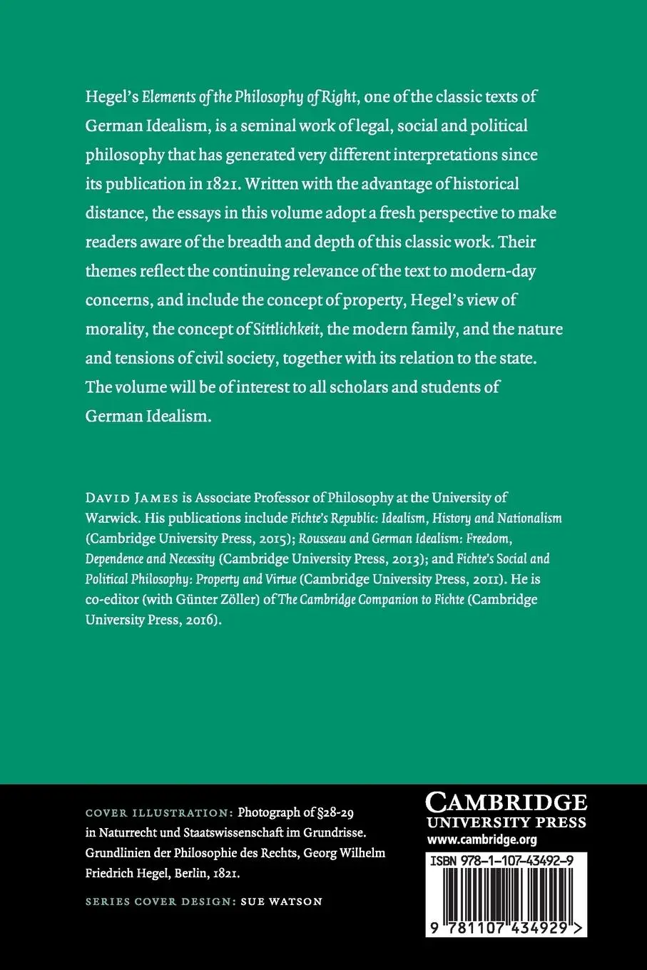 Rückseite: 9781107434929 | Hegel's 'Elements of the Philosophy of Right' | David James | Buch
