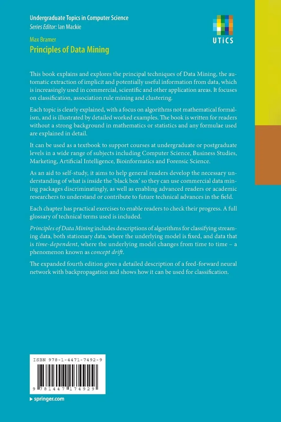 Rückseite: 9781447174929 | Principles of Data Mining | Max Bramer | Taschenbuch | xvi | Englisch