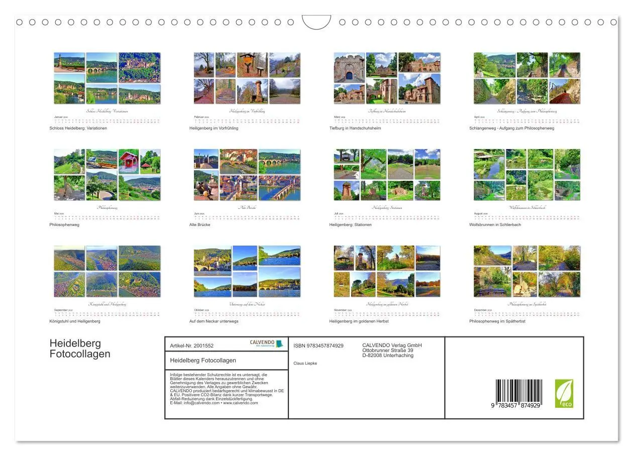 Bild: 9783457874929 | Heidelberg Fotocollagen (Wandkalender 2026 DIN A3 quer), CALVENDO...