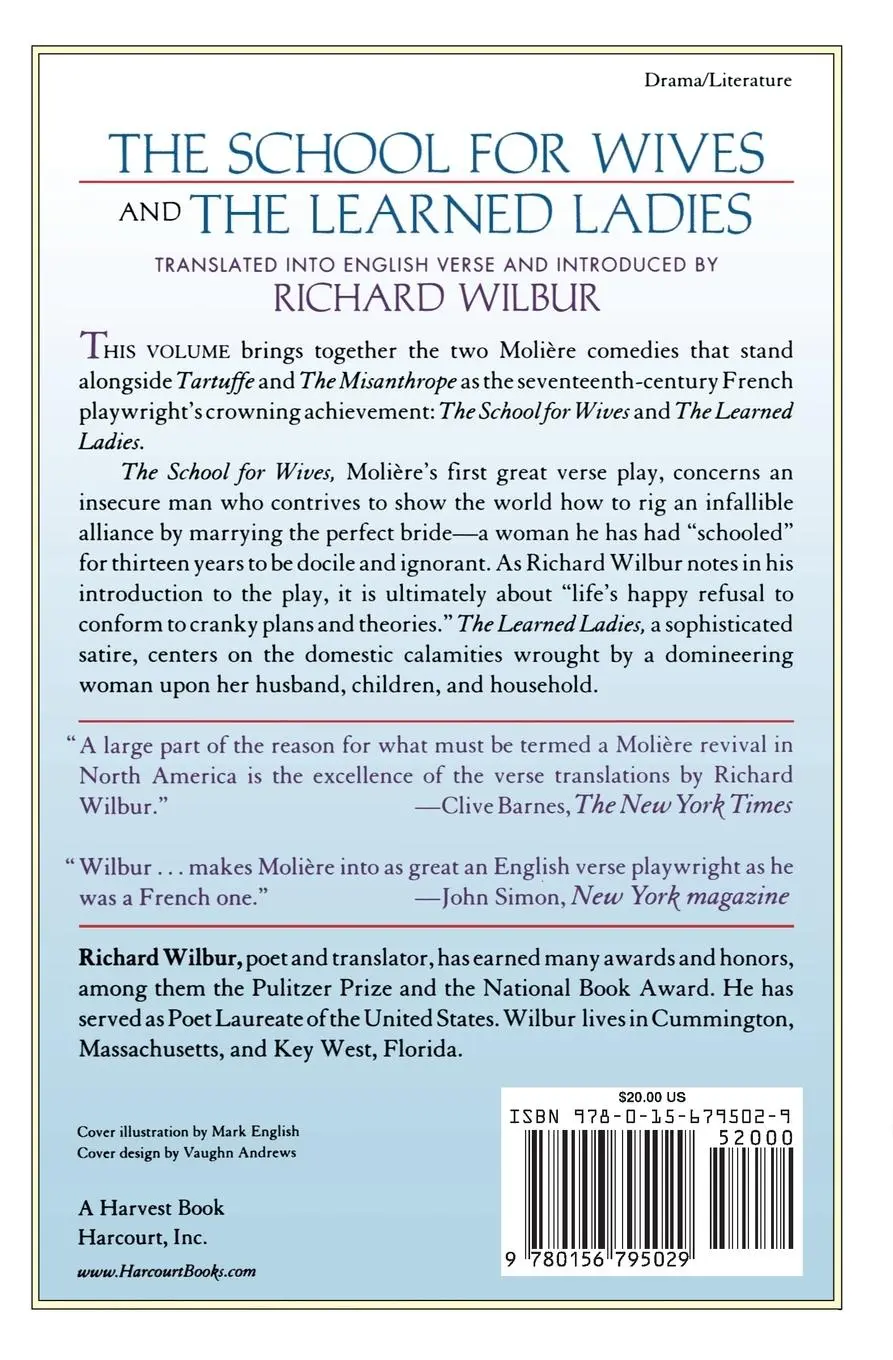 Rückseite: 9780156795029 | The School for Wives and the Learned Ladies, by Moliere | Moliere