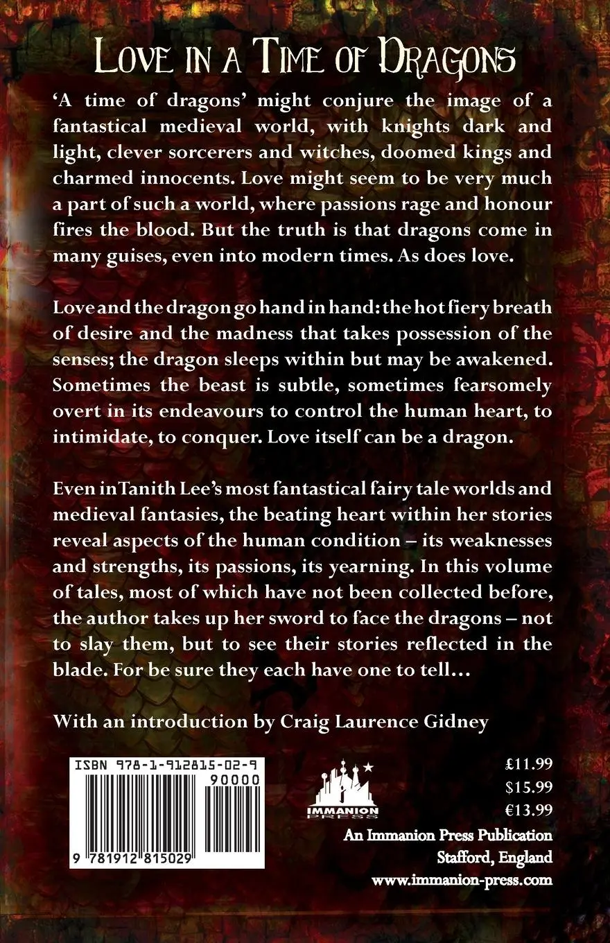 Rückseite: 9781912815029 | Love in a Time of Dragons: and Other Rare Tales | Tanith Lee | Buch