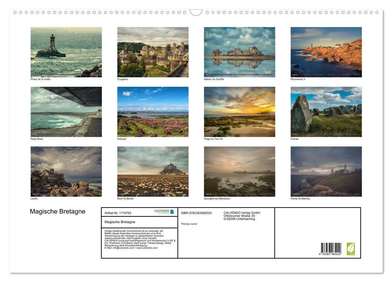 Bild: 9783383965029 | Magische Bretagne (Wandkalender 2025 DIN A2 quer), CALVENDO...
