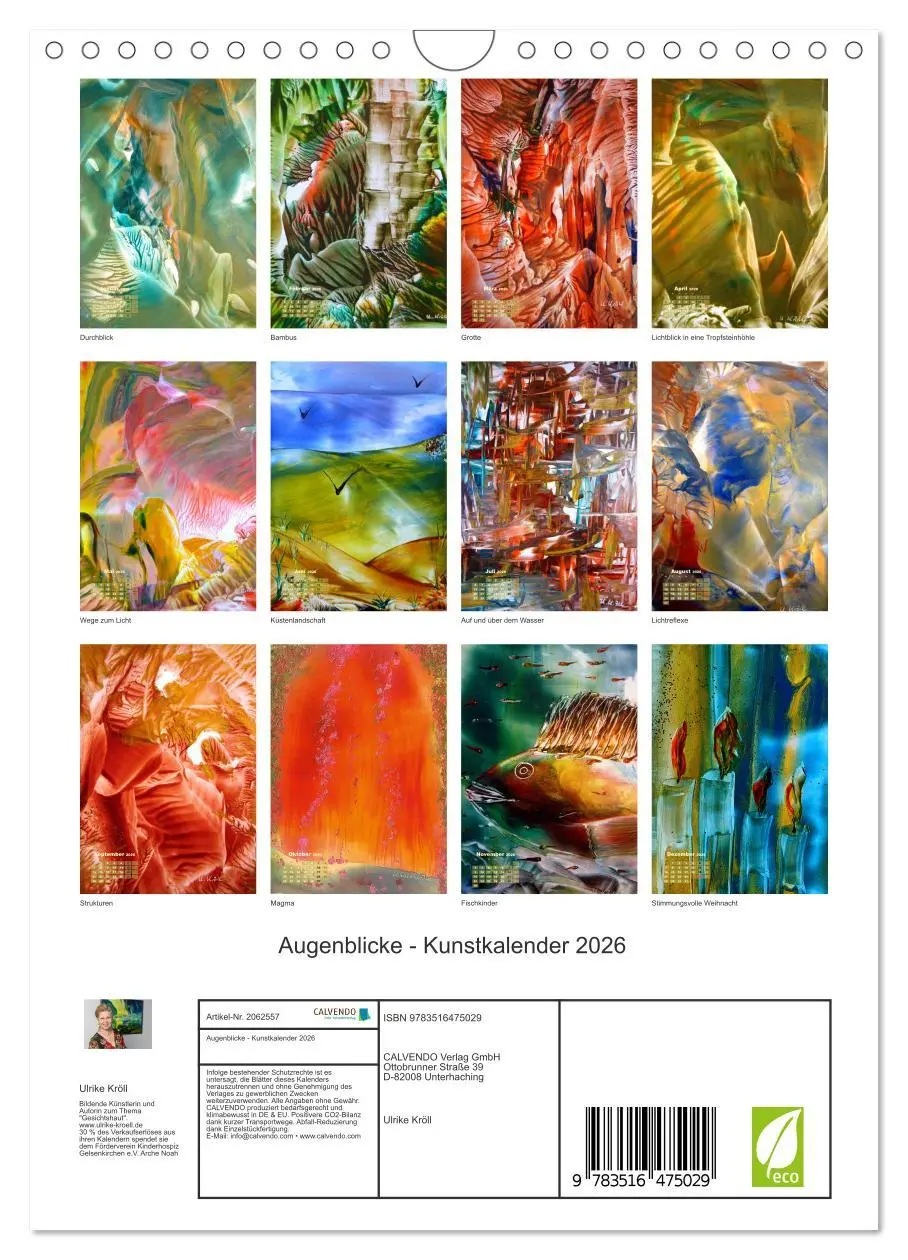 Bild: 9783516475029 | Augenblicke - Kunstkalender 2026 (Wandkalender 2026 DIN A4 hoch),...