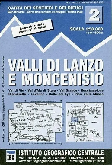 Cover: 9788896455029 | Carta n. 2 Valli di Lanzo e Moncenisio 1:50.000. Carta dei sentieri...