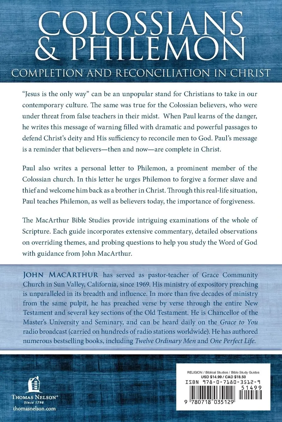 Rückseite: 9780718035129 | Colossians and Philemon | Completion and Reconciliation in Christ
