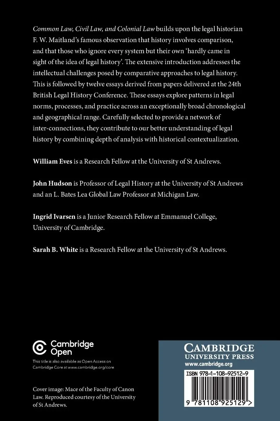 Rückseite: 9781108925129 | Common Law, Civil Law, and Colonial Law | William Eves (u. a.) | Buch