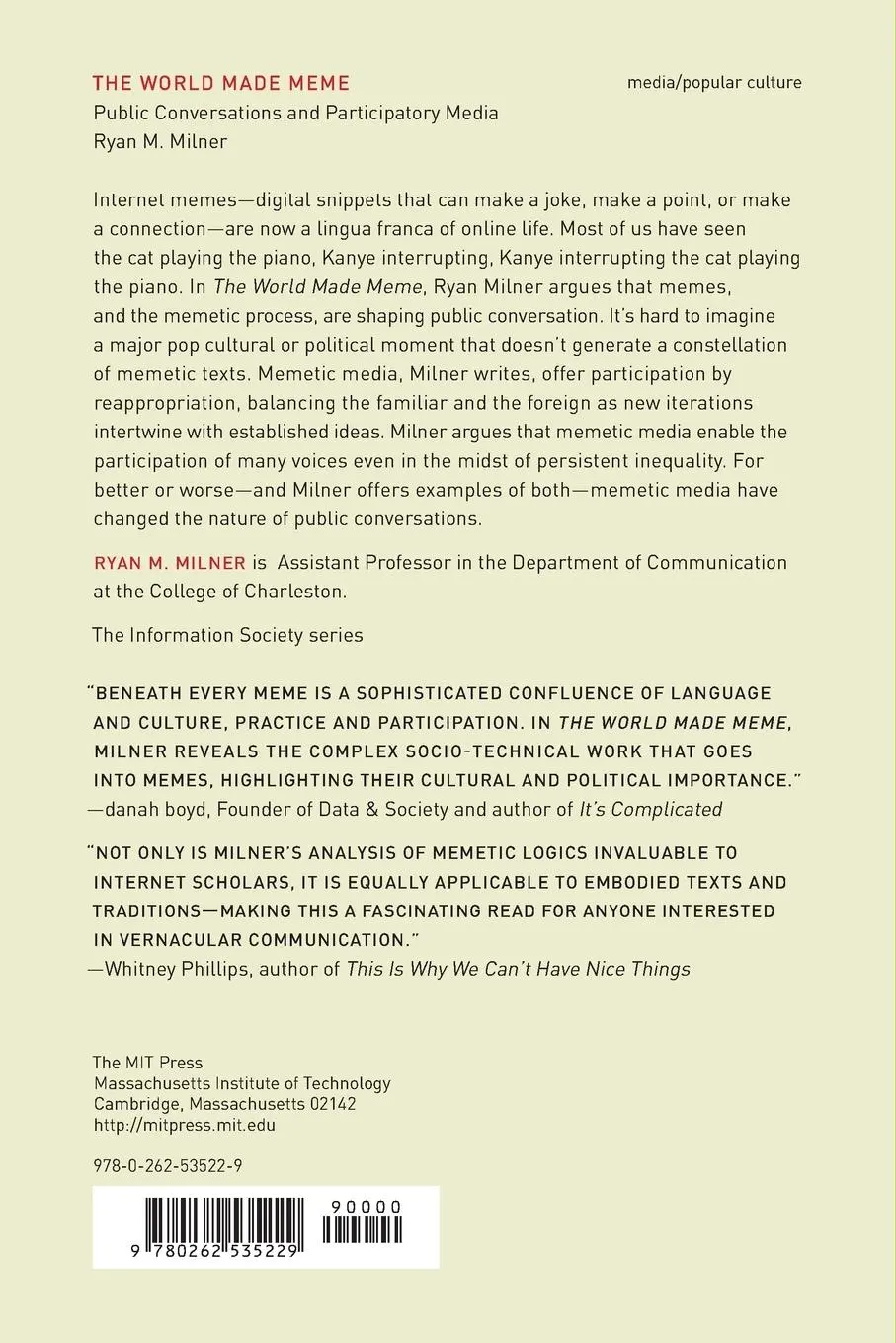 Rückseite: 9780262535229 | The World Made Meme | Public Conversations and Participatory Media