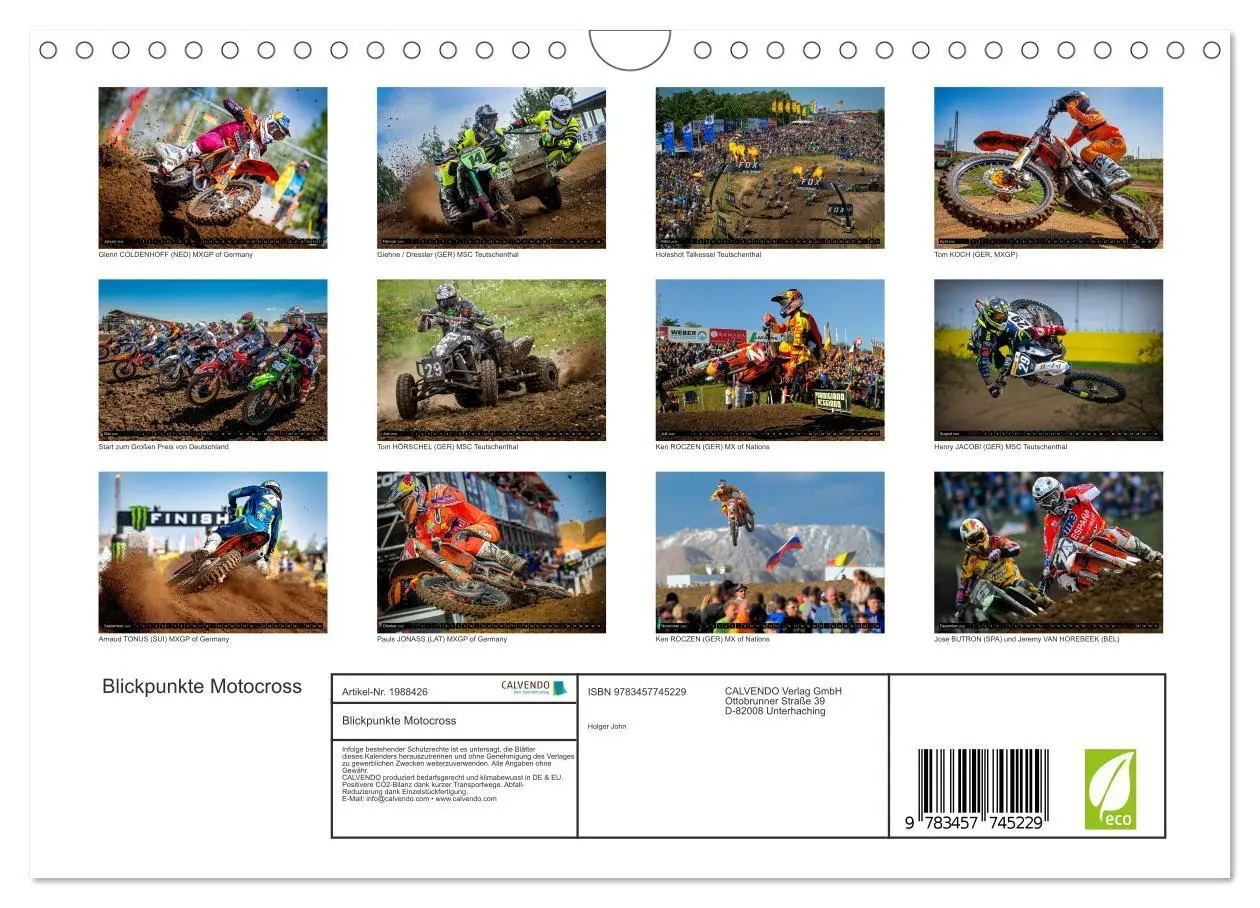 Bild: 9783457745229 | Blickpunkte Motocross (Wandkalender 2026 DIN A4 quer), CALVENDO...