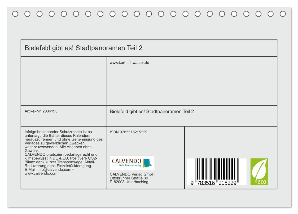 Bild: 9783516215229 | Bielefeld gibt es! Stadtpanoramen Teil 2 (Tischkalender 2026 DIN A5...
