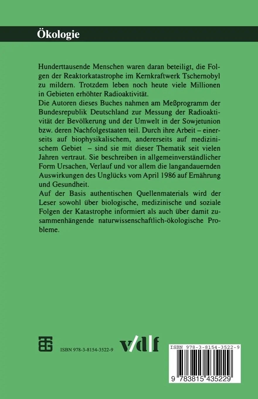 Rückseite: 9783815435229 | Tschernobyl | Katastrophe und Langzeitfolgen | Tatjana Koepp-Schewryna