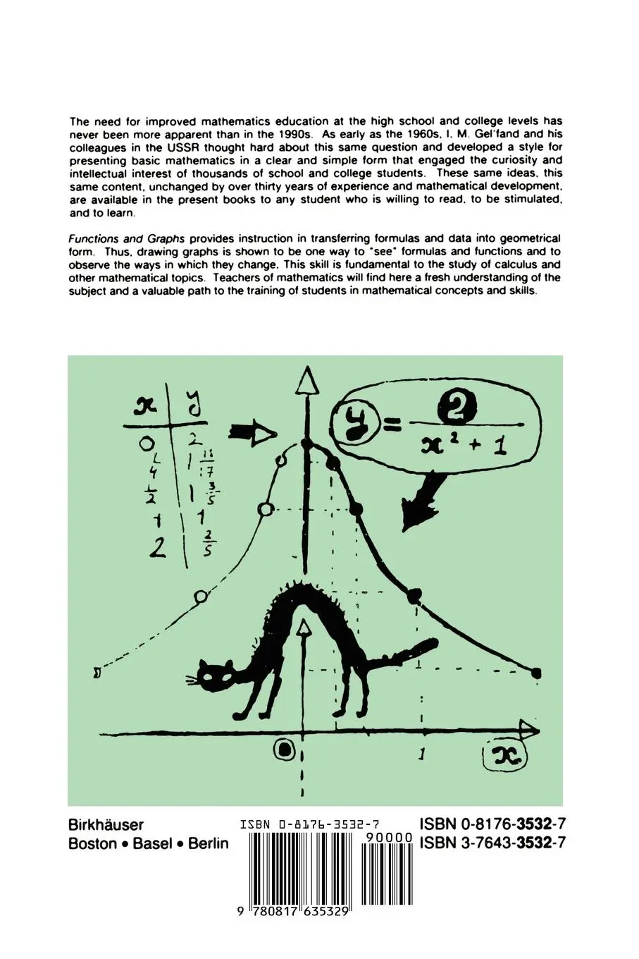 Rückseite: 9780817635329 | Functions and Graphs | I. M. Gelfand (u. a.) | Taschenbuch | x | 1990